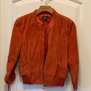 Bebe Vibrant Orange Bomber Jacket